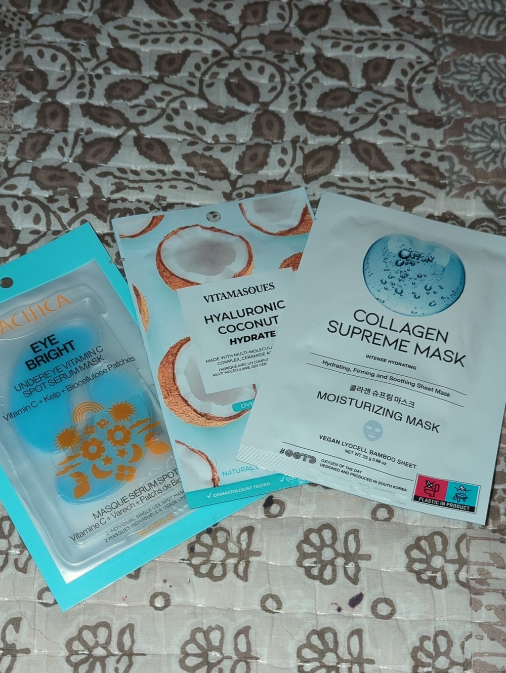 Pacifica Eye Bright Under-Eye Patch, Vitamasqes, Hyaluronic Coconut Hydrate Mask